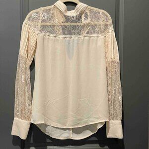 Cream & Lace Long Sleeve Shirt